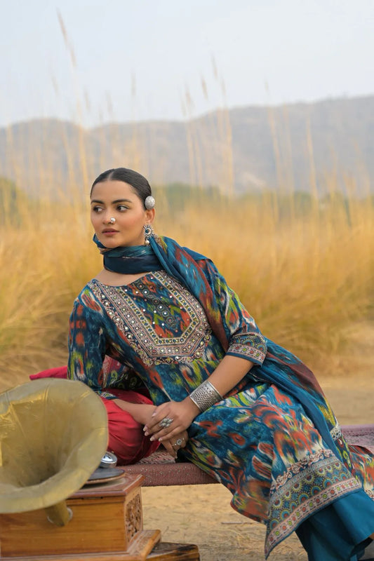 Premium Cotton Printed Kurta Set with Dupatta (M–2XL)