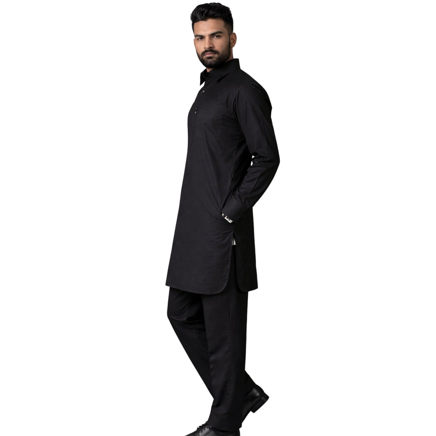 Men’s Cotton Blend Kurta Pyjama Set Regular Fit Full Sleeve Festive & Casual Wear
