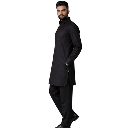 Men’s Cotton Blend Kurta Pyjama Set Regular Fit Full Sleeve Festive & Casual Wear