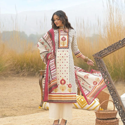 Premium Cotton Printed Kurta Set with Dupatta (M–2XL)