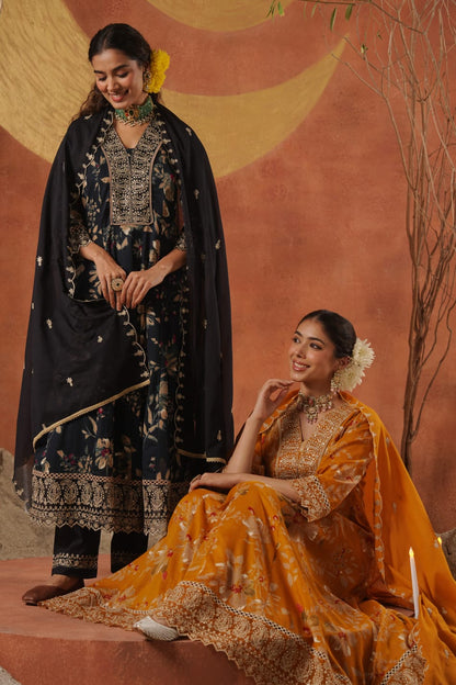 Elegant Designer Floral Frock Suit – Festive Wear Collection