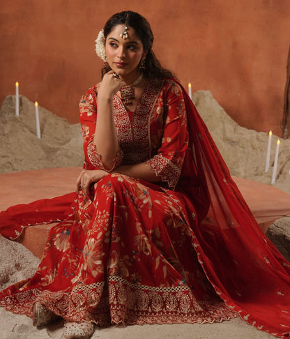 Elegant Designer Floral Frock Suit – Festive Wear Collection