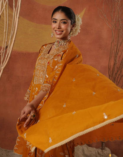 Elegant Designer Floral Frock Suit – Festive Wear Collection