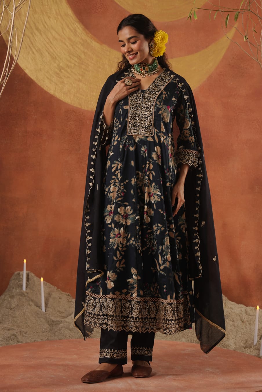 Elegant Designer Floral Frock Suit – Festive Wear Collection