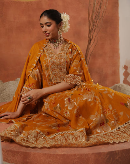 Elegant Designer Floral Frock Suit – Festive Wear Collection