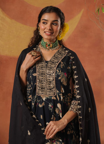 Elegant Designer Floral Frock Suit – Festive Wear Collection