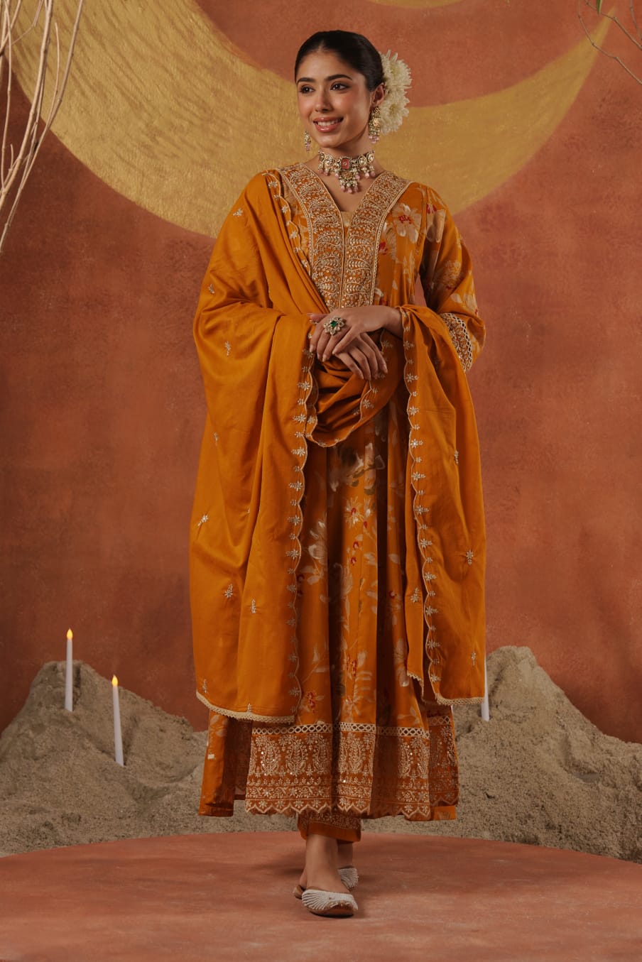 Elegant Designer Floral Frock Suit – Festive Wear Collection