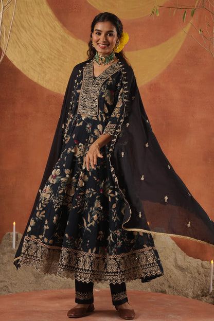 Elegant Designer Floral Frock Suit – Festive Wear Collection