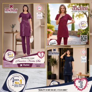 MELINI NIGHT SUIT EMBROIDED [LONG]