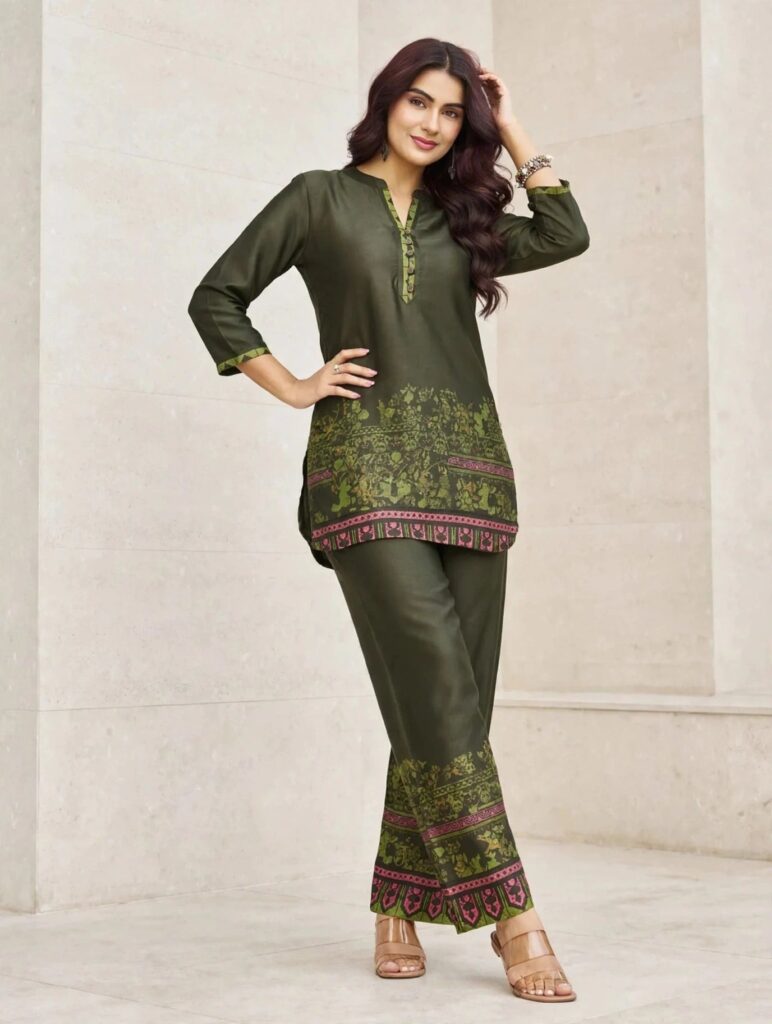 Women's Printed Premium Co-ord Set – Kurta & Pants